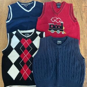Boys 3T winter sweater vests lot of 4